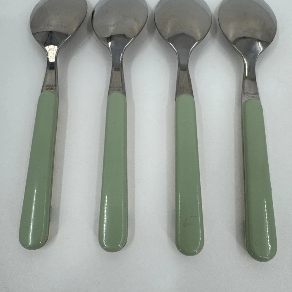 4‎ Pfaltzgraff Flower Garden Teaspoons Plastic/Stainless Country Floral